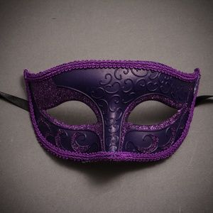 Purple Venetian Classic Glitter Masquerade Ball Dance Wedding Party Eye Mask